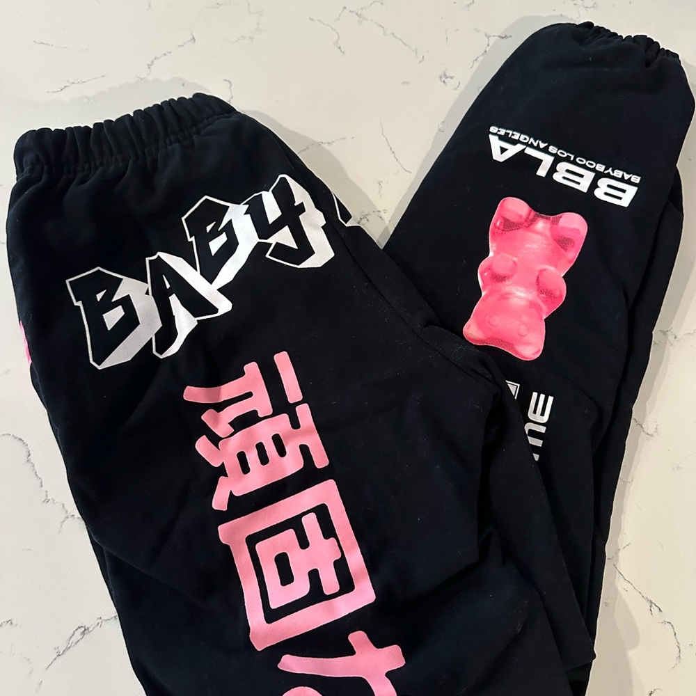 Babyboo black and pink graphic sweats